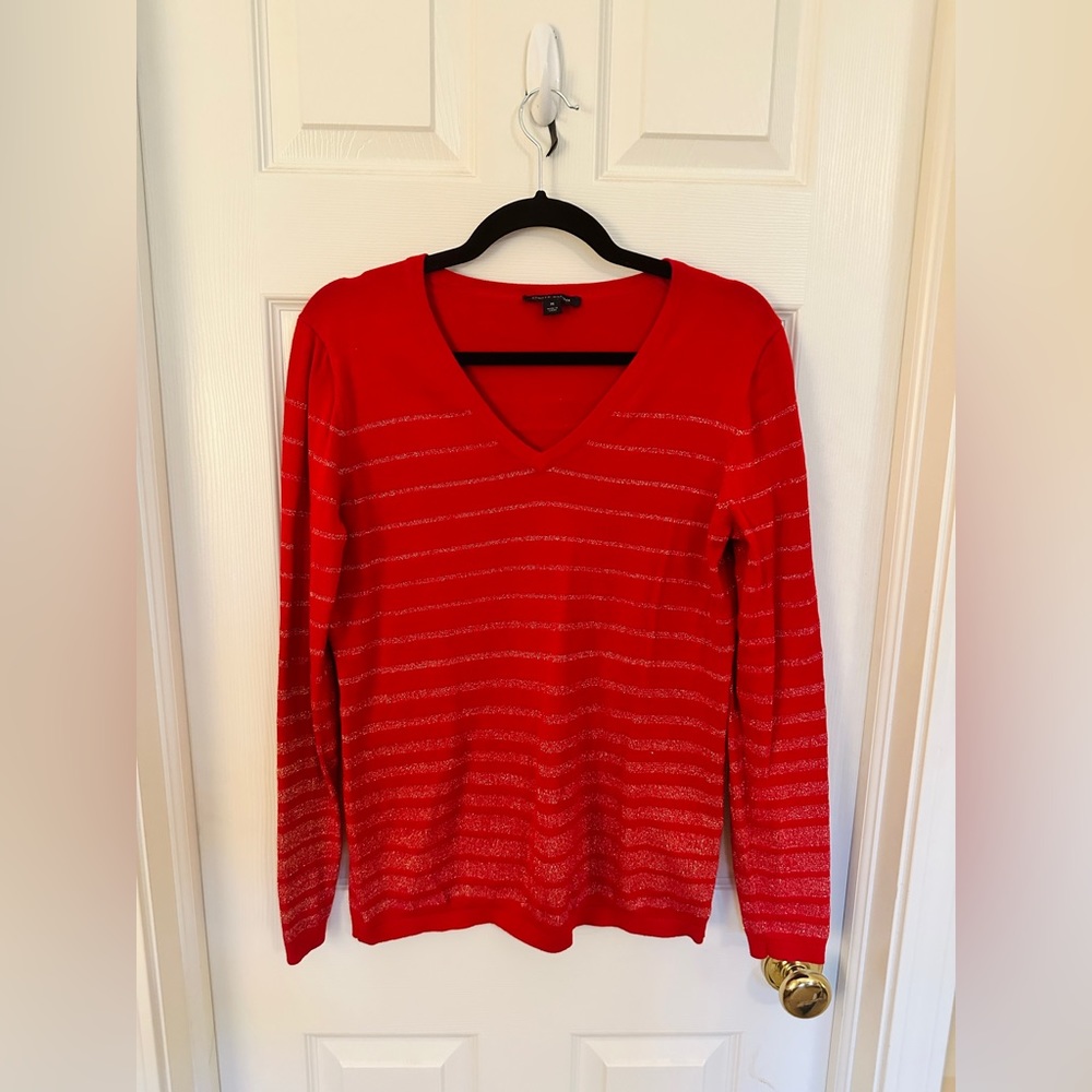 Tommy Hilfiger red and gold sweater